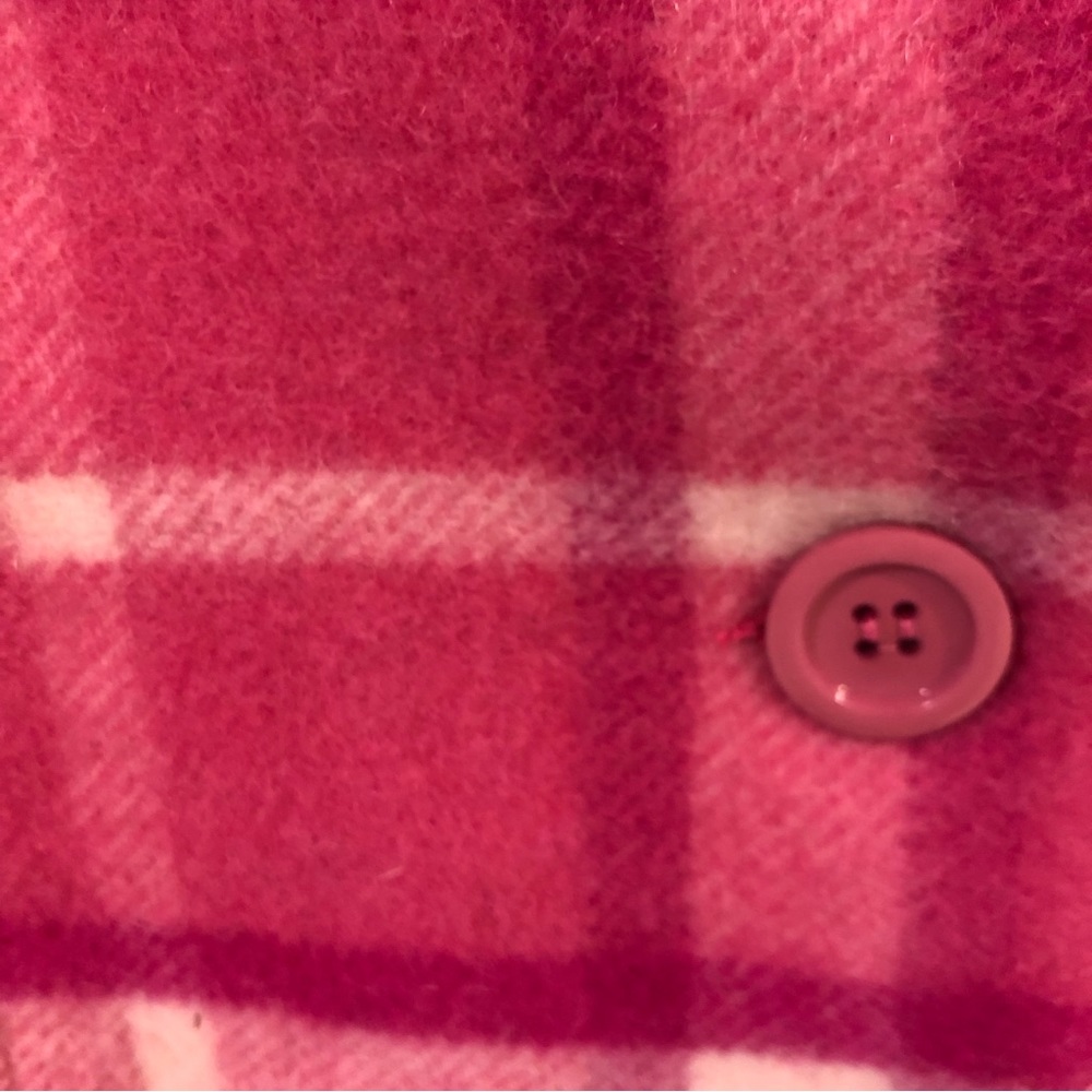 Vintage Benetton Pink Plaid Wool/Mohair Blend Cropped Blazer Jacket Small - Picture 7 of 8